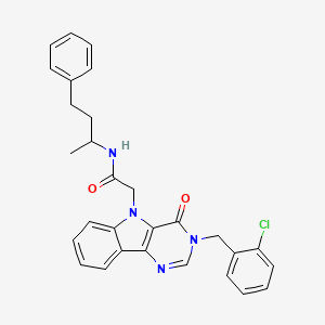 2-(3-(2-chlorobenzyl)-4-oxo-3H-pyrimido[5,4-b]indol-5(4H)-yl)-N-(4-phenylbutan-2-yl)acetamide