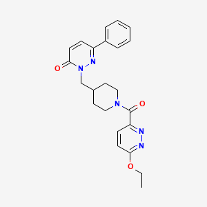 2-{[1-(6-Ethoxypyridazine-3-carbonyl)piperidin-4-yl]methyl}-6-phenyl-2,3-dihydropyridazin-3-one