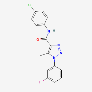 molecular formula C16H12ClFN4O B2428746 N-(4-chlorophenyl)-1-(3-fluorophenyl)-5-methyl-1H-1,2,3-triazole-4-carboxamide CAS No. 866846-77-7