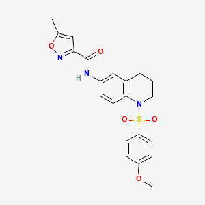molecular formula C21H21N3O5S B2428748 N-(1-((4-methoxyphenyl)sulfonyl)-1,2,3,4-tetrahydroquinolin-6-yl)-5-methylisoxazole-3-carboxamide CAS No. 1206988-96-6