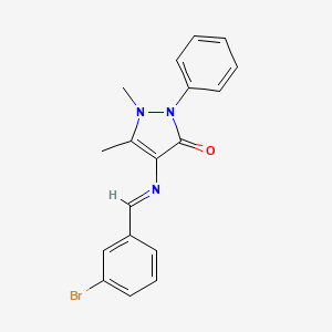 (E)-4-((3-bromobenzylidene)amino)-1,5-dimethyl-2-phenyl-1H-pyrazol-3(2H)-one