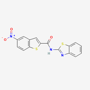 molecular formula C16H9N3O3S2 B2428799 N-(1,3-benzothiazol-2-yl)-5-nitro-1-benzothiophene-2-carboxamide CAS No. 477548-18-8