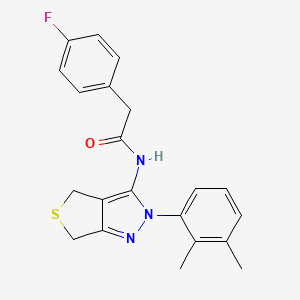 molecular formula C21H20FN3OS B2428811 N-[2-(2,3-dimethylphenyl)-2H,4H,6H-thieno[3,4-c]pyrazol-3-yl]-2-(4-fluorophenyl)acetamide CAS No. 450344-33-9