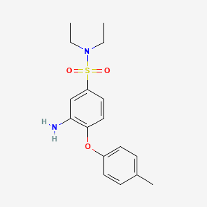 molecular formula C17H22N2O3S B2428819 3-amino-N,N-diethyl-4-(4-methylphenoxy)benzene-1-sulfonamide CAS No. 568577-56-0