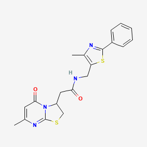 N-((4-methyl-2-phenylthiazol-5-yl)methyl)-2-(7-methyl-5-oxo-3,5-dihydro-2H-thiazolo[3,2-a]pyrimidin-3-yl)acetamide