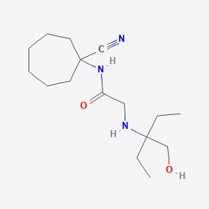 N-(1-Cyanocycloheptyl)-2-[3-(hydroxymethyl)pentan-3-ylamino]acetamide