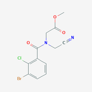 molecular formula C12H10BrClN2O3 B2428843 methyl 2-[1-(3-bromo-2-chlorophenyl)-N-(cyanomethyl)formamido]acetate CAS No. 1798687-79-2