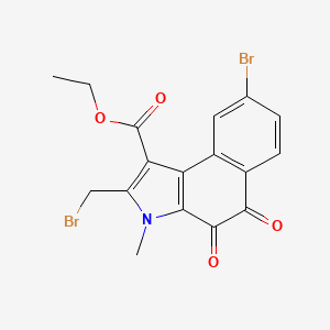 molecular formula C17H13Br2NO4 B2428854 ethyl 8-bromo-2-(bromomethyl)-3-methyl-4,5-dioxo-4,5-dihydro-3H-benzo[e]indole-1-carboxylate CAS No. 125365-59-5