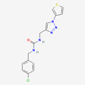 molecular formula C15H14ClN5OS B2428864 1-(4-chlorobenzyl)-3-((1-(thiophen-3-yl)-1H-1,2,3-triazol-4-yl)methyl)urea CAS No. 2097925-71-6
