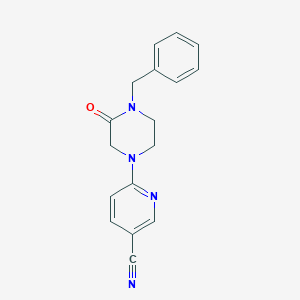 molecular formula C17H16N4O B2428865 6-(4-Benzyl-3-oxopiperazin-1-yl)pyridine-3-carbonitrile CAS No. 2415531-32-5