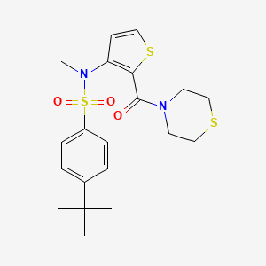 4-(tert-butyl)-N-methyl-N-(2-(thiomorpholine-4-carbonyl)thiophen-3-yl)benzenesulfonamide