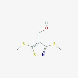 molecular formula C6H9NOS3 B2428879 [3,5-Bis(methylsulfanyl)-1,2-thiazol-4-yl]methanol CAS No. 685114-53-8