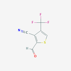 molecular formula C7H2F3NOS B2428880 2-甲酰基-4-(三氟甲基)噻吩-3-碳腈 CAS No. 2243516-48-3