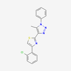 molecular formula C18H13ClN4S B2428882 4-(2-chlorophenyl)-2-(5-methyl-1-phenyl-1H-1,2,3-triazol-4-yl)thiazole CAS No. 1207043-23-9