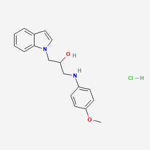 molecular formula C18H21ClN2O2 B2428883 1-(1H-indol-1-yl)-3-((4-methoxyphenyl)amino)propan-2-ol hydrochloride CAS No. 1052407-57-4