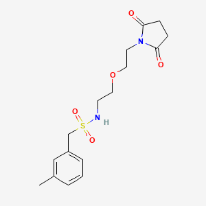molecular formula C16H22N2O5S B2428885 N-{2-[2-(2,5-dioxopyrrolidin-1-yl)ethoxy]ethyl}-1-(3-methylphenyl)methanesulfonamide CAS No. 2097909-91-4