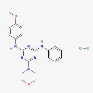 molecular formula C20H23ClN6O2 B2428909 N2-(4-methoxyphenyl)-6-morpholino-N4-phenyl-1,3,5-triazine-2,4-diamine hydrochloride CAS No. 1179439-43-0
