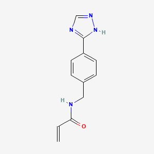 molecular formula C12H12N4O B2428911 N-[[4-(1H-1,2,4-Triazol-5-yl)phenyl]methyl]prop-2-enamide CAS No. 2361657-00-1