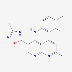 N-(3-fluoro-4-methylphenyl)-7-methyl-3-(3-methyl-1,2,4-oxadiazol-5-yl)-1,8-naphthyridin-4-amine