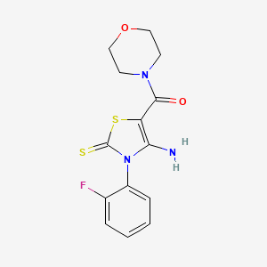 (4-Amino-3-(2-fluorophenyl)-2-thioxo-2,3-dihydrothiazol-5-yl)(morpholino)methanone