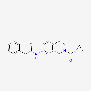 molecular formula C22H24N2O2 B2428956 N-(2-cyclopropanecarbonyl-1,2,3,4-tetrahydroisoquinolin-7-yl)-2-(3-methylphenyl)acetamide CAS No. 955644-61-8