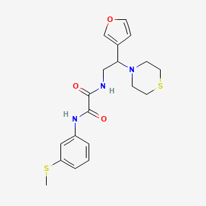 molecular formula C19H23N3O3S2 B2428966 N1-(2-(furan-3-yl)-2-thiomorpholinoethyl)-N2-(3-(methylthio)phenyl)oxalamide CAS No. 2034398-17-7