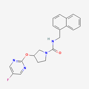 molecular formula C20H19FN4O2 B2428985 3-((5-fluoropyrimidin-2-yl)oxy)-N-(naphthalen-1-ylmethyl)pyrrolidine-1-carboxamide CAS No. 2034501-17-0