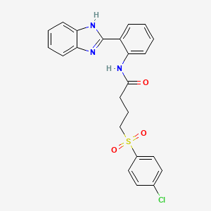 molecular formula C23H20ClN3O3S B2428995 N-(2-(1H-benzo[d]imidazol-2-yl)phenyl)-4-((4-chlorophenyl)sulfonyl)butanamide CAS No. 941951-06-0