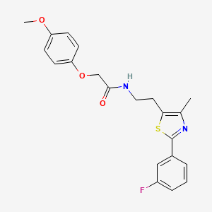 molecular formula C21H21FN2O3S B2429011 N-{2-[2-(3-fluorophenyl)-4-methyl-1,3-thiazol-5-yl]ethyl}-2-(4-methoxyphenoxy)acetamide CAS No. 923131-84-4