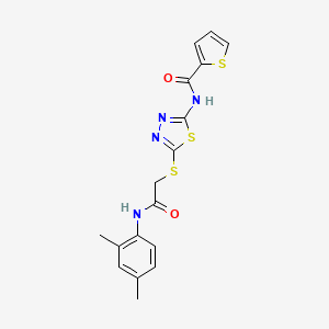 molecular formula C17H16N4O2S3 B2429022 N-(5-((2-((2,4-dimethylphenyl)amino)-2-oxoethyl)thio)-1,3,4-thiadiazol-2-yl)thiophene-2-carboxamide CAS No. 392295-60-2