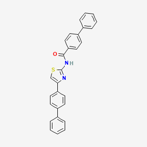 molecular formula C28H20N2OS B2429025 N-(4-{[1,1'-BIPHENYL]-4-YL}-1,3-THIAZOL-2-YL)-[1,1'-BIPHENYL]-4-CARBOXAMIDE CAS No. 379240-18-3
