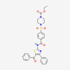 molecular formula C30H28N4O6S2 B2429026 ethyl 4-{4-[(5-benzoyl-4-phenyl-1,3-thiazol-2-yl)carbamoyl]benzenesulfonyl}piperazine-1-carboxylate CAS No. 398998-41-9