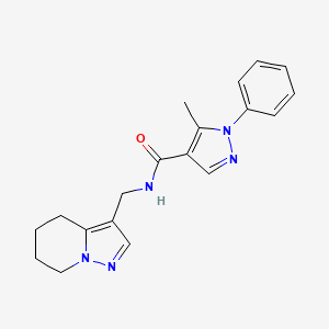molecular formula C19H21N5O B2429028 5-methyl-1-phenyl-N-((4,5,6,7-tetrahydropyrazolo[1,5-a]pyridin-3-yl)methyl)-1H-pyrazole-4-carboxamide CAS No. 2034265-25-1