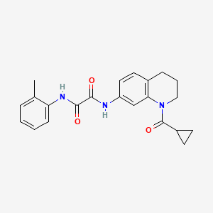 molecular formula C22H23N3O3 B2429048 N-(1-cyclopropanecarbonyl-1,2,3,4-tetrahydroquinolin-7-yl)-N'-(2-methylphenyl)ethanediamide CAS No. 898429-50-0