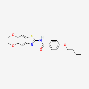 4-butoxy-N-(6,7-dihydro-[1,4]dioxino[2,3-f][1,3]benzothiazol-2-yl)benzamide