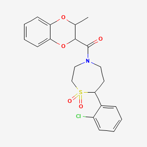 (7-(2-Chlorophenyl)-1,1-dioxido-1,4-thiazepan-4-yl)(3-methyl-2,3-dihydrobenzo[b][1,4]dioxin-2-yl)methanone