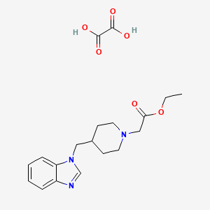 molecular formula C19H25N3O6 B2429118 ethyl 2-(4-((1H-benzo[d]imidazol-1-yl)methyl)piperidin-1-yl)acetate oxalate CAS No. 1351648-23-1