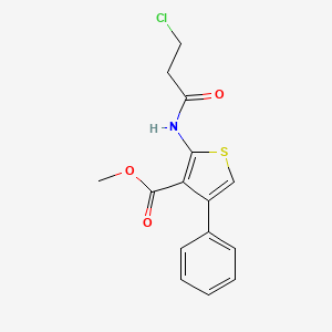 molecular formula C15H14ClNO3S B2429127 Methyl 2-(3-chloropropanamido)-4-phenylthiophene-3-carboxylate CAS No. 546090-24-8
