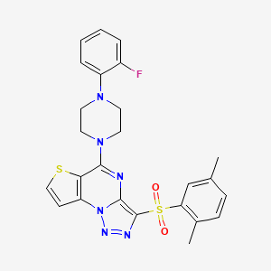 B2429131 3-((2,5-Dimethylphenyl)sulfonyl)-5-(4-(2-fluorophenyl)piperazin-1-yl)thieno[2,3-e][1,2,3]triazolo[1,5-a]pyrimidine CAS No. 893790-54-0