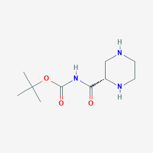 molecular formula C10H19N3O3 B2429173 TERT-BUTYL N-[(2S)-PIPERAZINE-2-CARBONYL]CARBAMATE CAS No. 166520-12-3