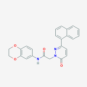 molecular formula C24H19N3O4 B2429177 N-(2,3-dihydro-1,4-benzodioxin-6-yl)-2-[3-(naphthalen-1-yl)-6-oxo-1,6-dihydropyridazin-1-yl]acetamide CAS No. 899946-91-9