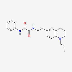 molecular formula C22H27N3O2 B2429231 N1-phenyl-N2-(2-(1-propyl-1,2,3,4-tetrahydroquinolin-6-yl)ethyl)oxalamide CAS No. 955529-38-1