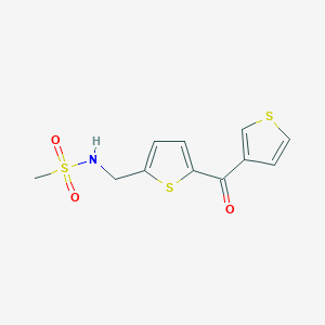 B2429278 N-((5-(thiophene-3-carbonyl)thiophen-2-yl)methyl)methanesulfonamide CAS No. 1797299-58-1