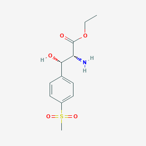 molecular formula C12H17NO5S B024293 (2R,3S)-Ethyl 2-amino-3-hydroxy-3-(4-(methylsulfonyl)phenyl)propanoate CAS No. 36983-12-7
