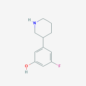 molecular formula C11H14FNO B2429303 3-Fluoro-5-piperidin-3-ylphenol CAS No. 1260646-97-6