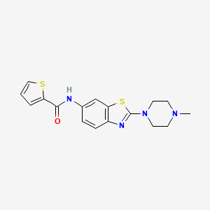 molecular formula C17H18N4OS2 B2429312 N-[2-(4-methylpiperazin-1-yl)-1,3-benzothiazol-6-yl]thiophene-2-carboxamide CAS No. 1105222-97-6