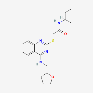 molecular formula C19H26N4O2S B2429319 N-butan-2-yl-2-[4-(oxolan-2-ylmethylamino)quinazolin-2-yl]sulfanylacetamide CAS No. 422533-32-2