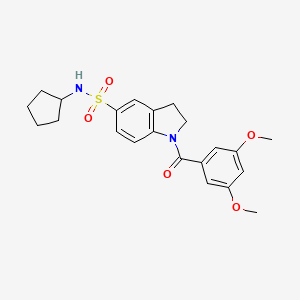 molecular formula C22H26N2O5S B2429323 N-cyclopentyl-1-(3,5-dimethoxybenzoyl)-2,3-dihydro-1H-indole-5-sulfonamide CAS No. 898657-91-5