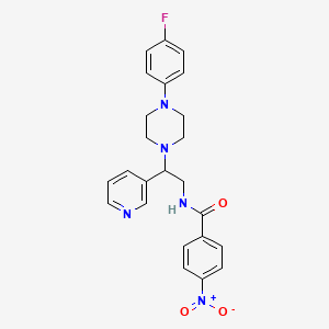molecular formula C24H24FN5O3 B2429356 N-(2-(4-(4-fluorophenyl)piperazin-1-yl)-2-(pyridin-3-yl)ethyl)-4-nitrobenzamide CAS No. 887207-15-0