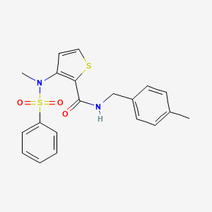 molecular formula C20H20N2O3S2 B2429376 N-(4-methylbenzyl)-3-[methyl(phenylsulfonyl)amino]thiophene-2-carboxamide CAS No. 1226434-81-6